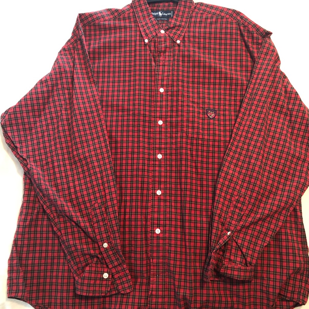 Vintage Polo Dress Shirt Button Down XL